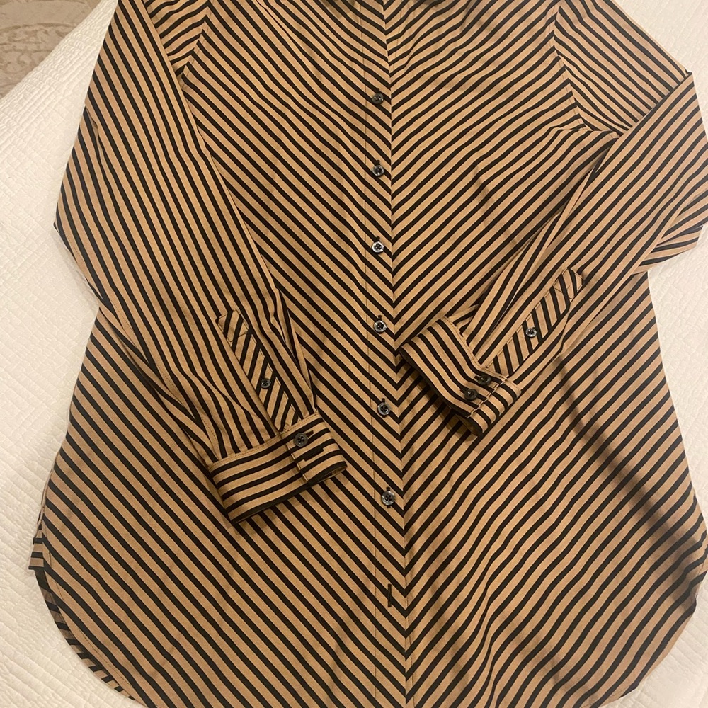 Chicos Classic Striped Button-Up Shirt